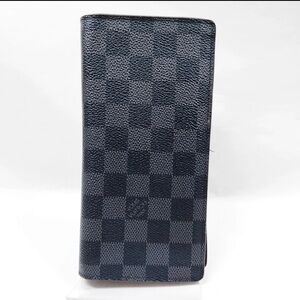 Louis Vuitton LV Long Brazza Wallet Black Damier Graphite